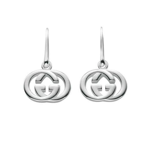 gucci britt silver double g drop earrings|double g gucci earrings gold.